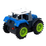 Пласт. трактор-перевёртыш 4WD на батарейках, Bondibon "Парк Техники", ВОХ 11х8х8,5 см, цвет синий, арт.M31-1.