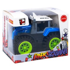 Пласт. трактор-перевёртыш 4WD на батарейках, Bondibon "Парк Техники", ВОХ 11х8х8,5 см, цвет синий, арт.M31-1.