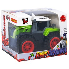 Пласт. трактор-перевёртыш 4WD на батарейках, Bondibon "Парк Техники", ВОХ 11х8х8,5 см, цвет зелёный, арт.M31-1.