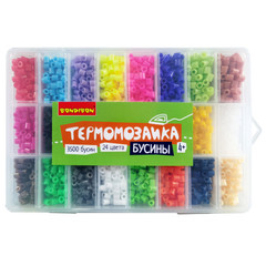 Набор для творчества BONDIBON. Термомозаика бусины (24 цвета, 3500 бусин)