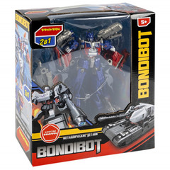 Трансформер 2в1 BONDIBOT Bondibon, ВОХ 24x27,8x10 см, метал. детали, робот-грузовик, арт. HD83.
