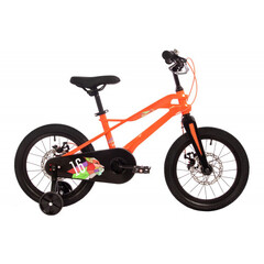 Велосипед NOVATRACK 16" LYNX. Магнезиевая рама, оранж, полная защ.цепи, диск.тормоз, короткие крылья