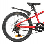 Велосипед NOVATRACK 20" POINTER красный,  стальная рама, 6 скор., Shimano TY21/Microshift TS38, диск