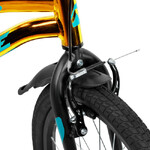Велосипед NOVATRACK 20", PRIME ABV, алюм., золотой металлик,   тормоз V-brake, короткие крылья