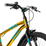 Велосипед NOVATRACK 20", PRIME ABV, алюм., золотой металлик,   тормоз V-brake, короткие крылья