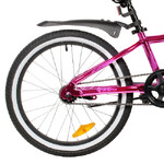 Велосипед NOVATRACK 20" KATRINA алюм., розовый металлик, ножной тормоз, короткие крылья